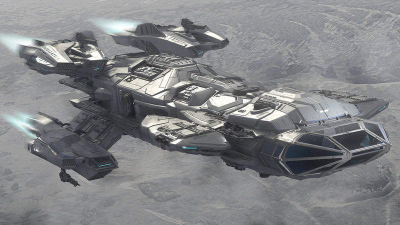 Existing RSI Constellation Andromeda in flight; not Mk V reveal artwork