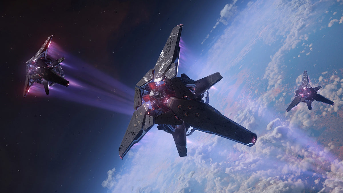 Gatac Syulen spacecraft flying above a planet