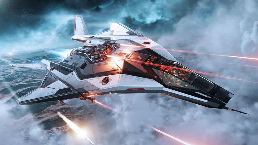 Anvil Arrow firing its weapons in flight