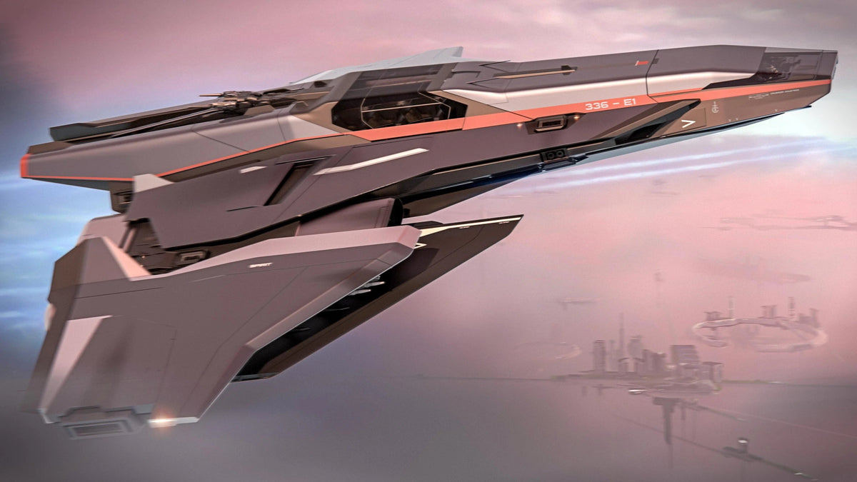 Spirit E1 - flying fast over Orison in Star Citizen
