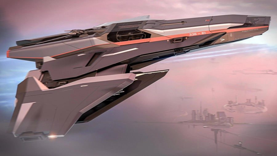 Spirit E1 - flying fast over Orison in Star Citizen