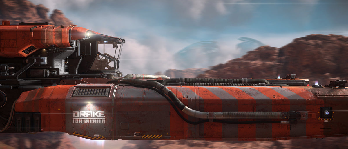 Drake Vulture salvage ship in flight