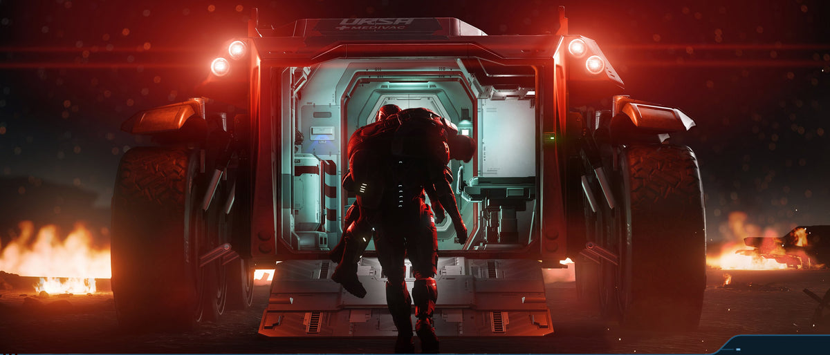 RSI medical rescue vehicle with a responder at its rear door