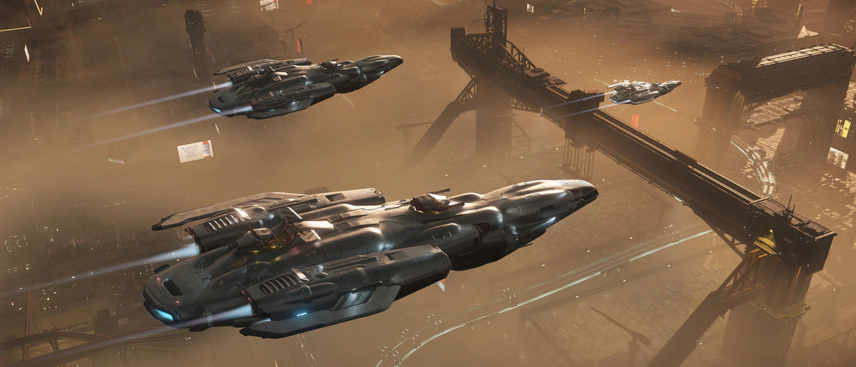 Starlancer MAX - Multiple MISC Starlancer MAXs in atmospheric flight in Star Citizen