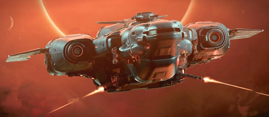 Starlancer TAC - Flying over red world firing guns in Star Citizen