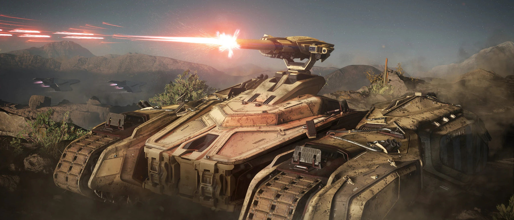 Storm - closeup firing weapons in Star Citizen