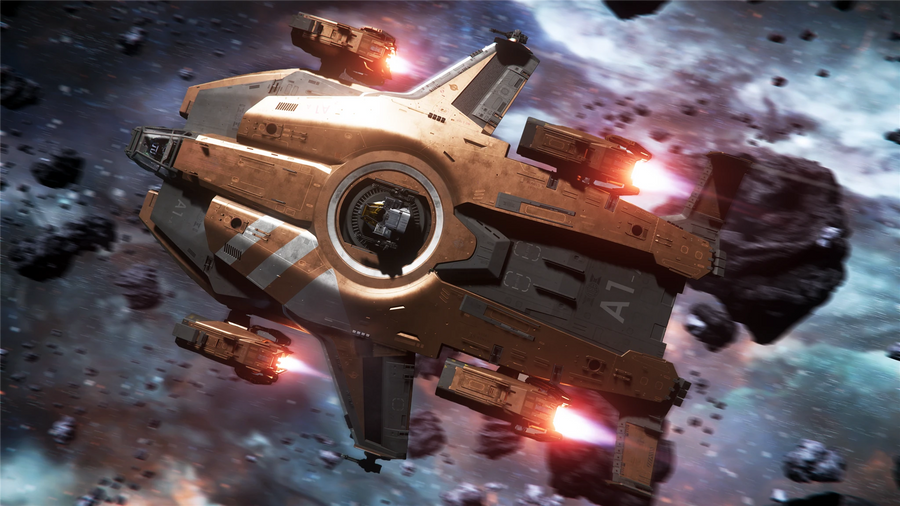 Valkyrie Liberator - Valkyrie 'Liberator' flying fast - Above in Star Citizen