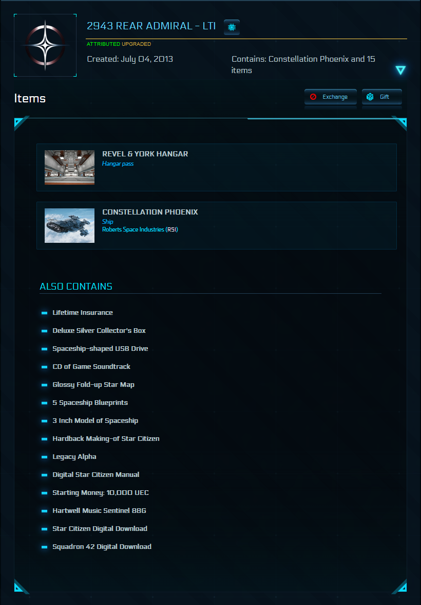 Rear Admiral + Phoenix Upgrade (Physical Collectors Edition) - LTI