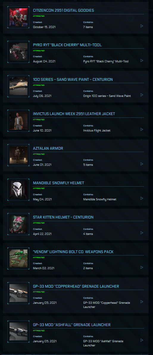 Star Citizen Legatus Navium +  Rare Collectible Items Account