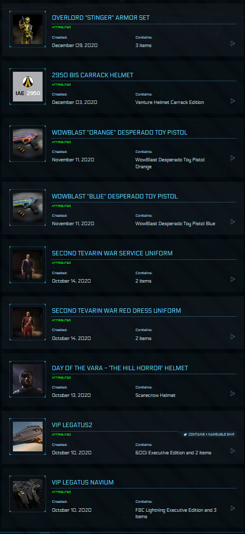 Star Citizen Legatus Navium +  Rare Collectible Items Account