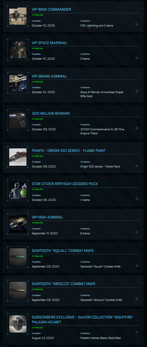 Star Citizen Legatus Navium +  Rare Collectible Items Account