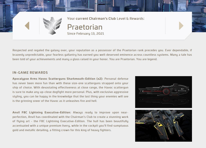 Praetorian Account with both F8C Lightning variants