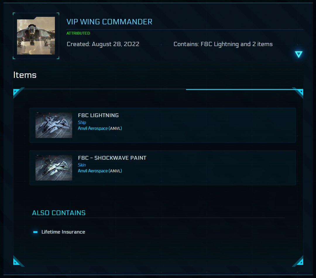 Wing Commander Capital Fleet Account (Idris / Javelin / F8C)