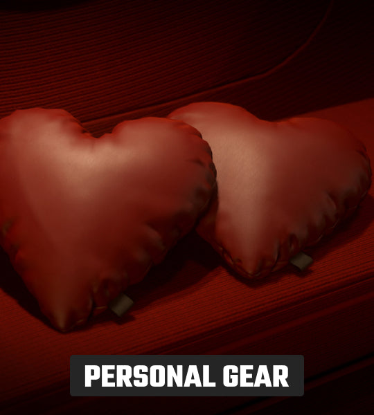 Juego de cojines de peluche con forma de corazón rojo