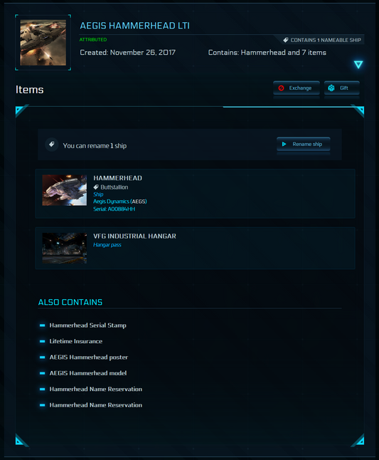 Hammerhead - Original Concept LTI Warbond (Name Reservation + Serial Stamp) (SALE)