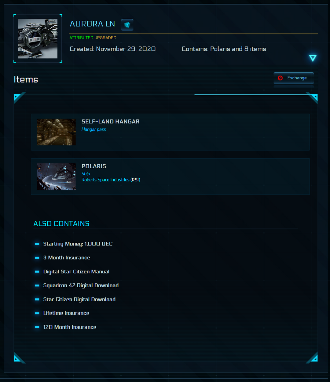 Star Citizen & Squadron 42 Game Package CCU'd to Polaris