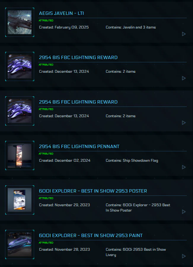 One Of A Kind Account - MMHC / Legatus / Javelin / Original Backer / Come Fly With Me Physical Package