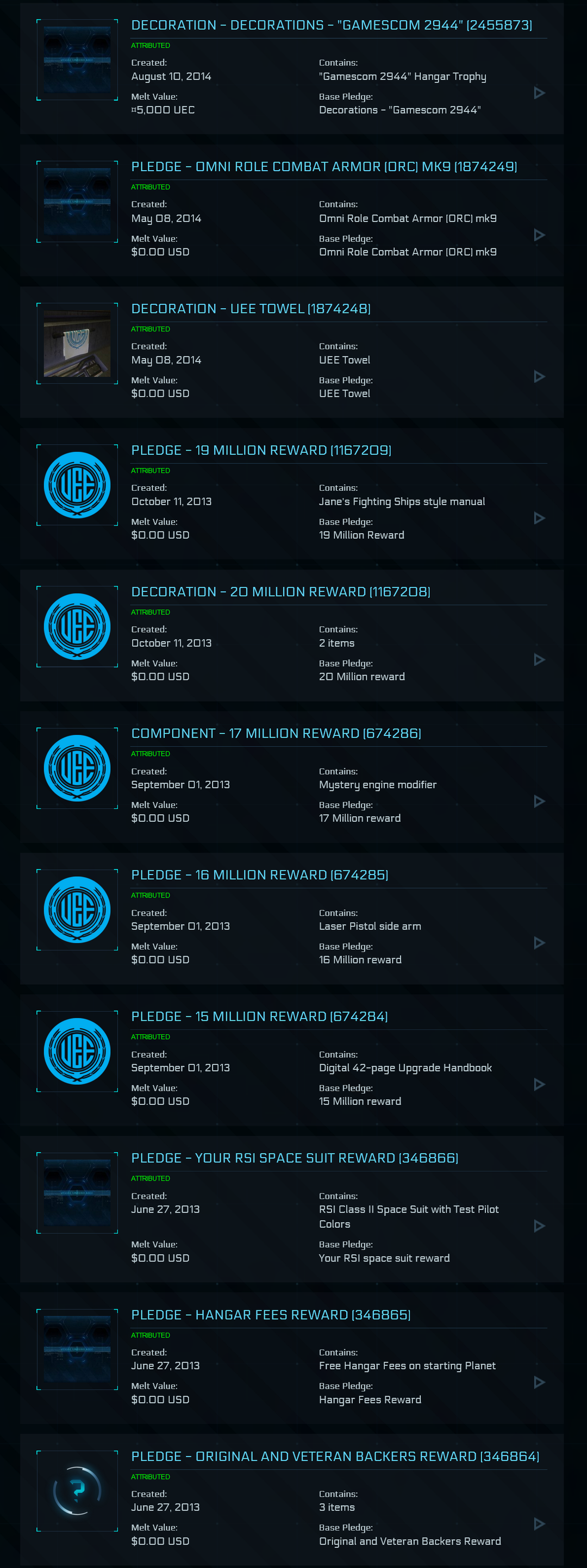 Star Citizen Kickstarter Account – Original Backer Rewards, Rare Collectibles, and Event Flair