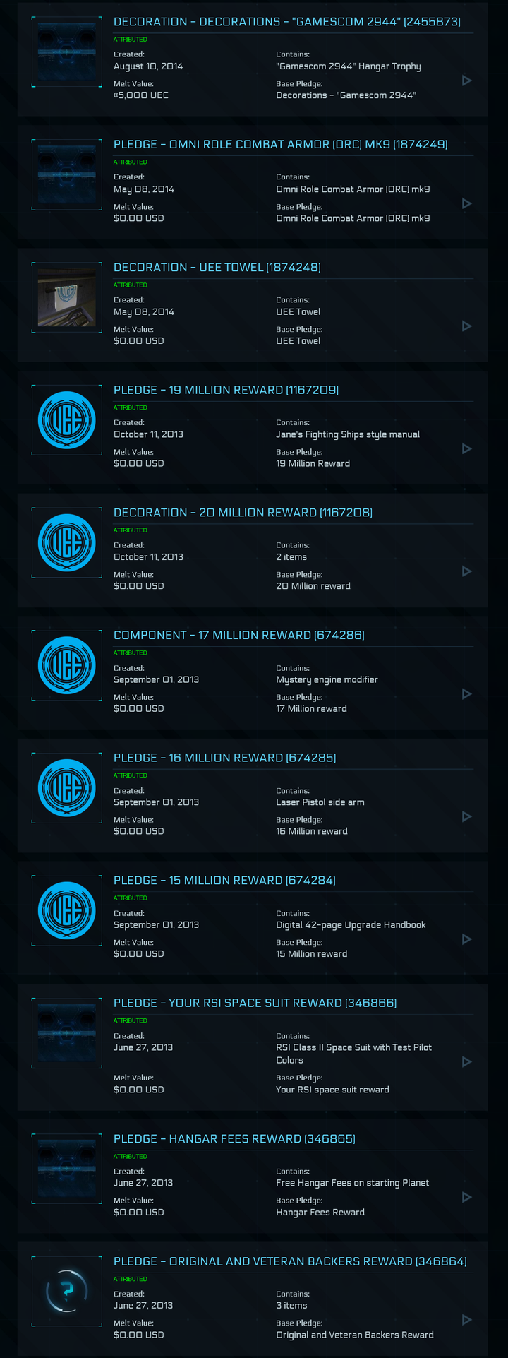 Star Citizen Kickstarter Account – Original Backer Rewards, Rare Collectibles, and Event Flair