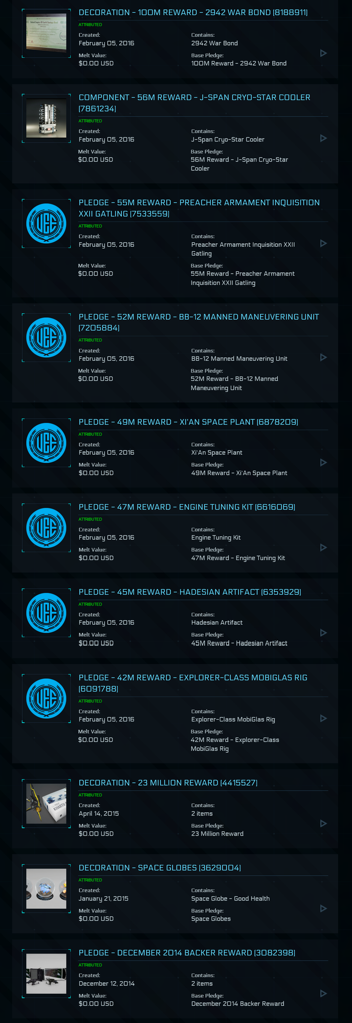 Star Citizen Kickstarter Account – Original Backer Rewards, Rare Collectibles, and Event Flair