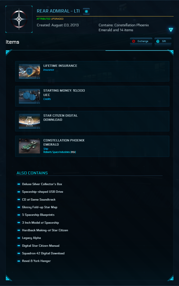 Rear Admiral + Phoenix Emerald Upgrade (Physical Collectors Edition) - LTI