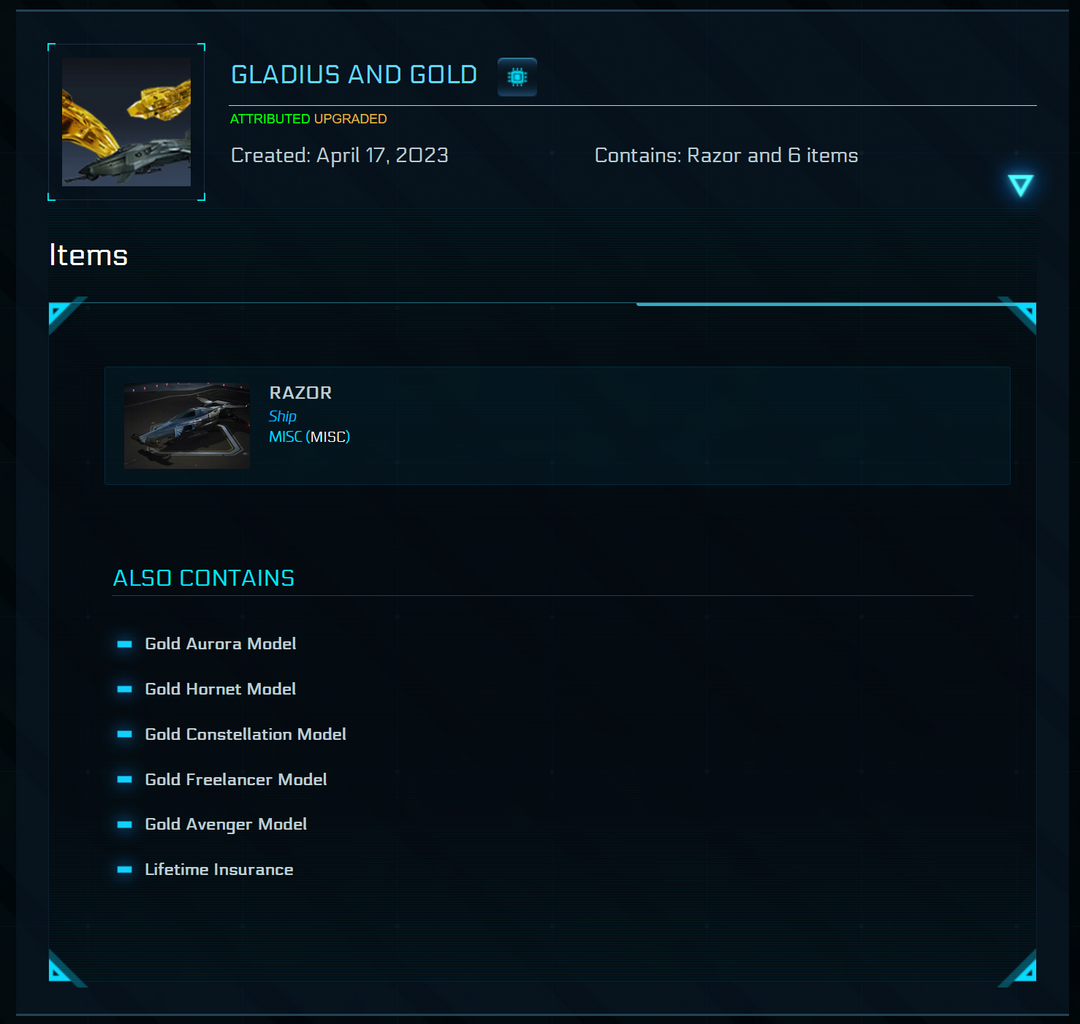 Star Citizen Space Marshal Account – LTI Ares Inferno, Razor & More Buyback Ships