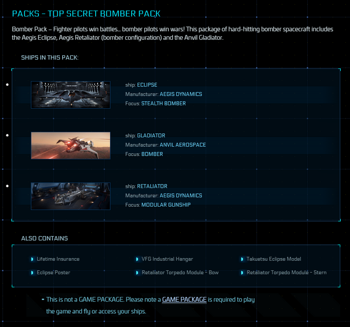 Top Secret Bomber Pack ( Eclipse / Gladiator / Retaliator ) - Original Concept LTI