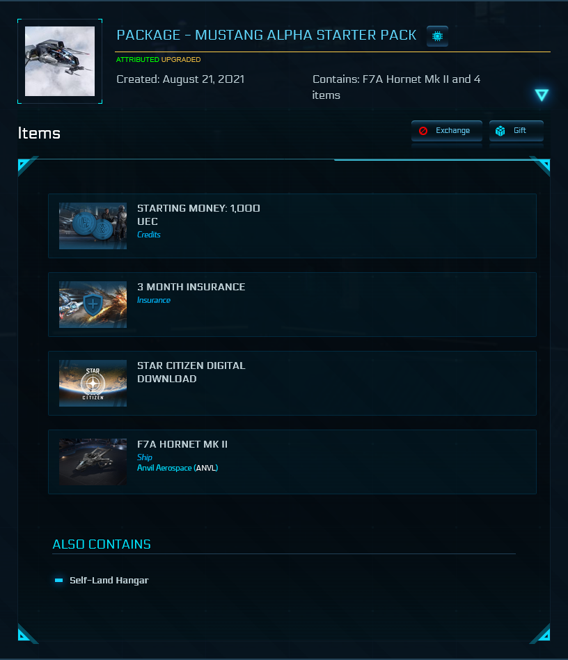 F7A Hornet MK II Game Package