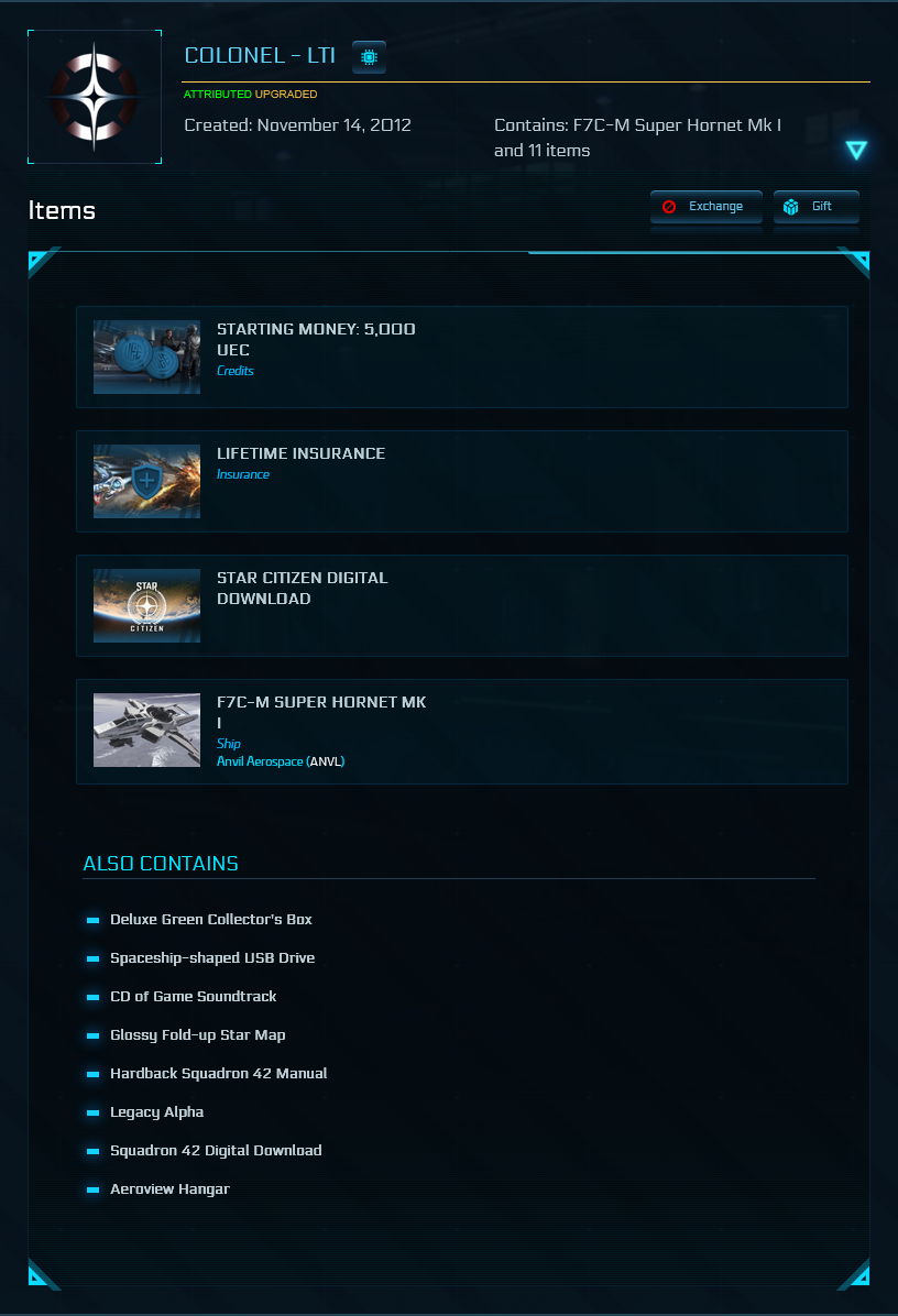 Colonel + Super Hornet MK I Upgrade - LTI (Rare Physical Collectors Version)