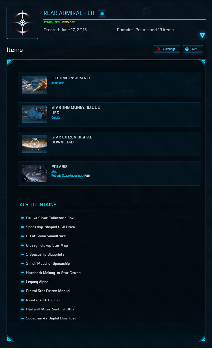 Rear Admiral (88G version) + Polaris Upgrade (Rare Physical Collectors Edition) - LTI