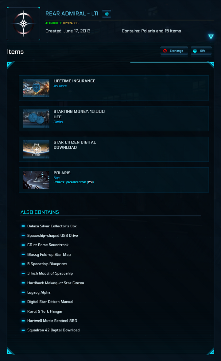 Rear Admiral (88G version) + Polaris Upgrade (Rare Physical Collectors Edition) - LTI