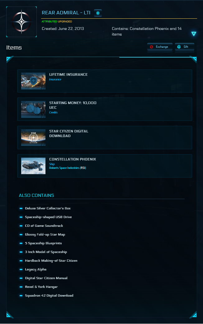 Rear Admiral + Phoenix Upgrade (Physical Collectors Edition) - LTI