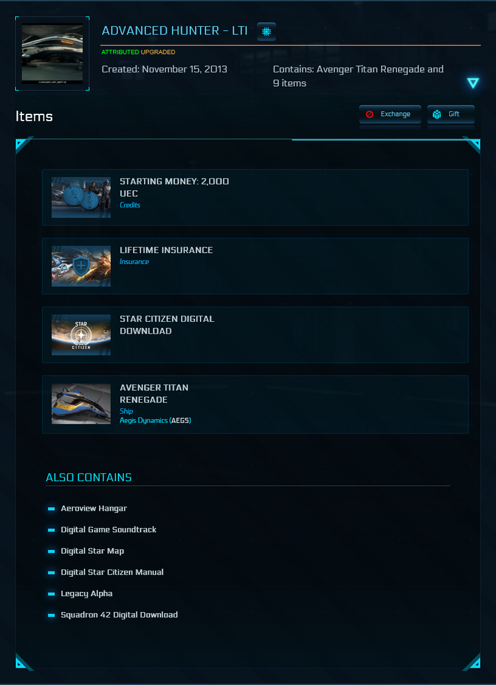 Advanced Hunter SQ42 - LTI upgraded to Titan Renegade