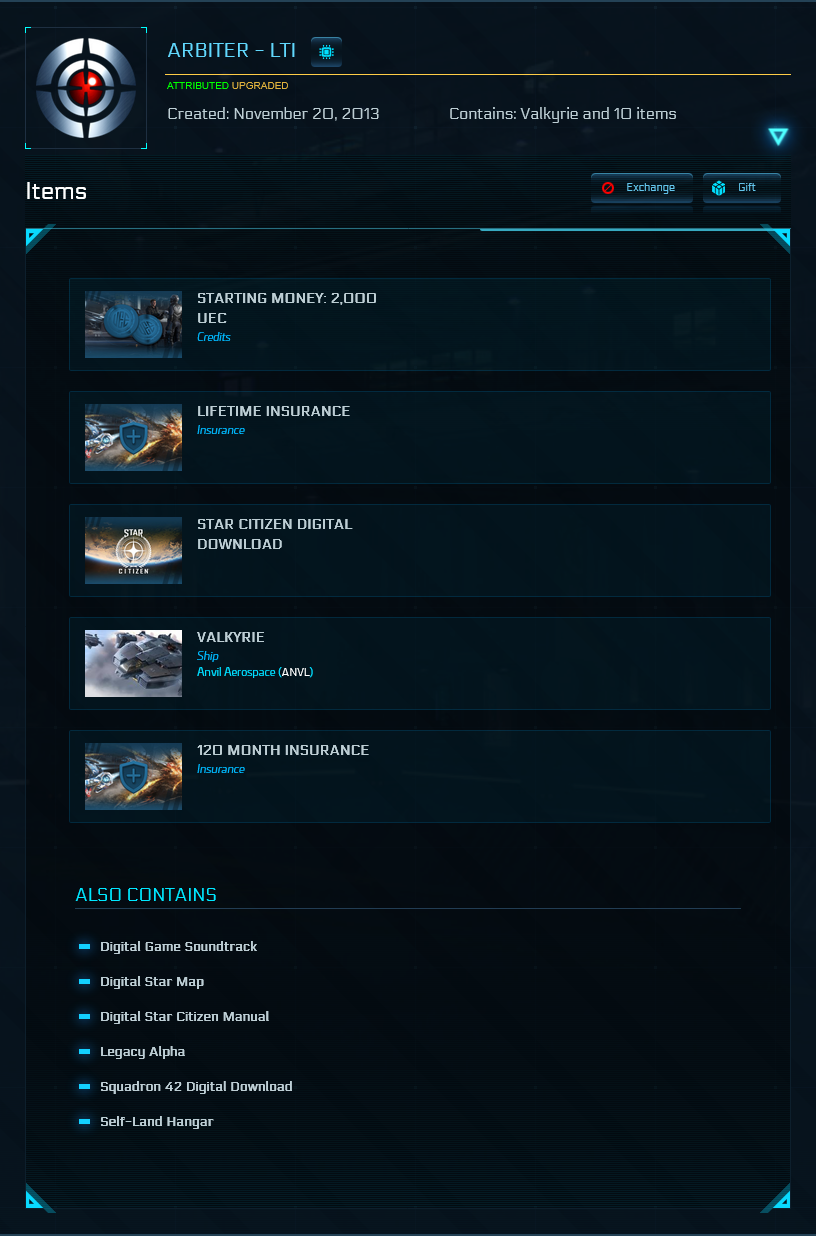 Valkyrie - LTI Game Package (SQ42 Included)