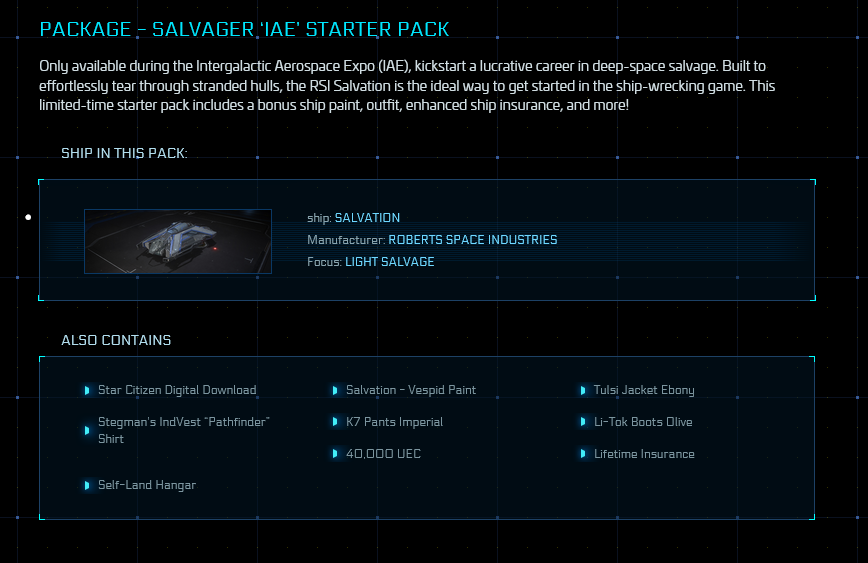 Salvager "IAE" Starter Pack - Original Concept LTI