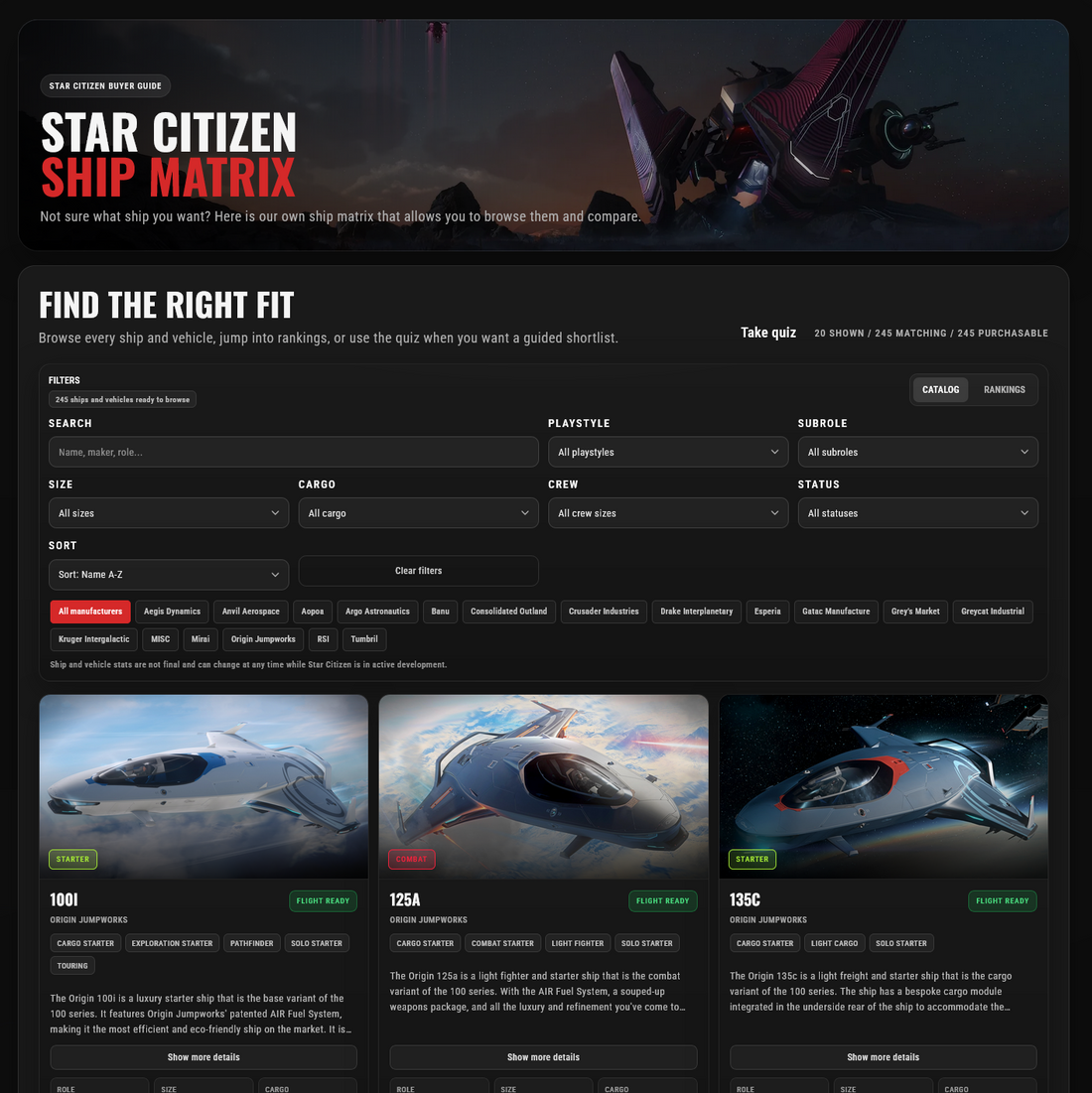 Ship Matrix