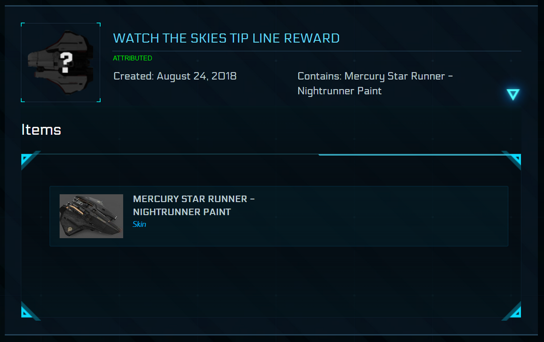 Watch The Skies Tip Line Reward