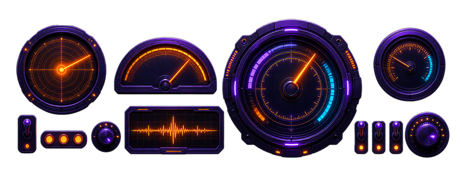 Spaceship instrumentation panel