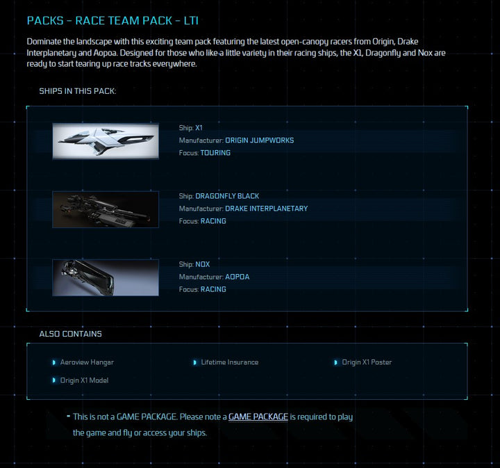 Race Team Pack (X1 / Dragonfly / Nox) - Original Concept LTI