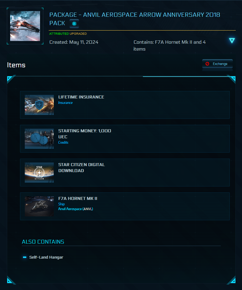 F7A Hornet MK II Game Package - LTI