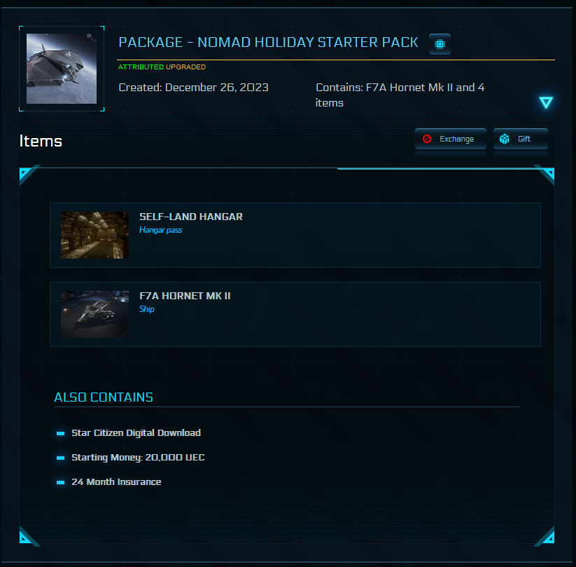 Buy F7A Hornet MK II Game Package for Star Citizen – The Impound