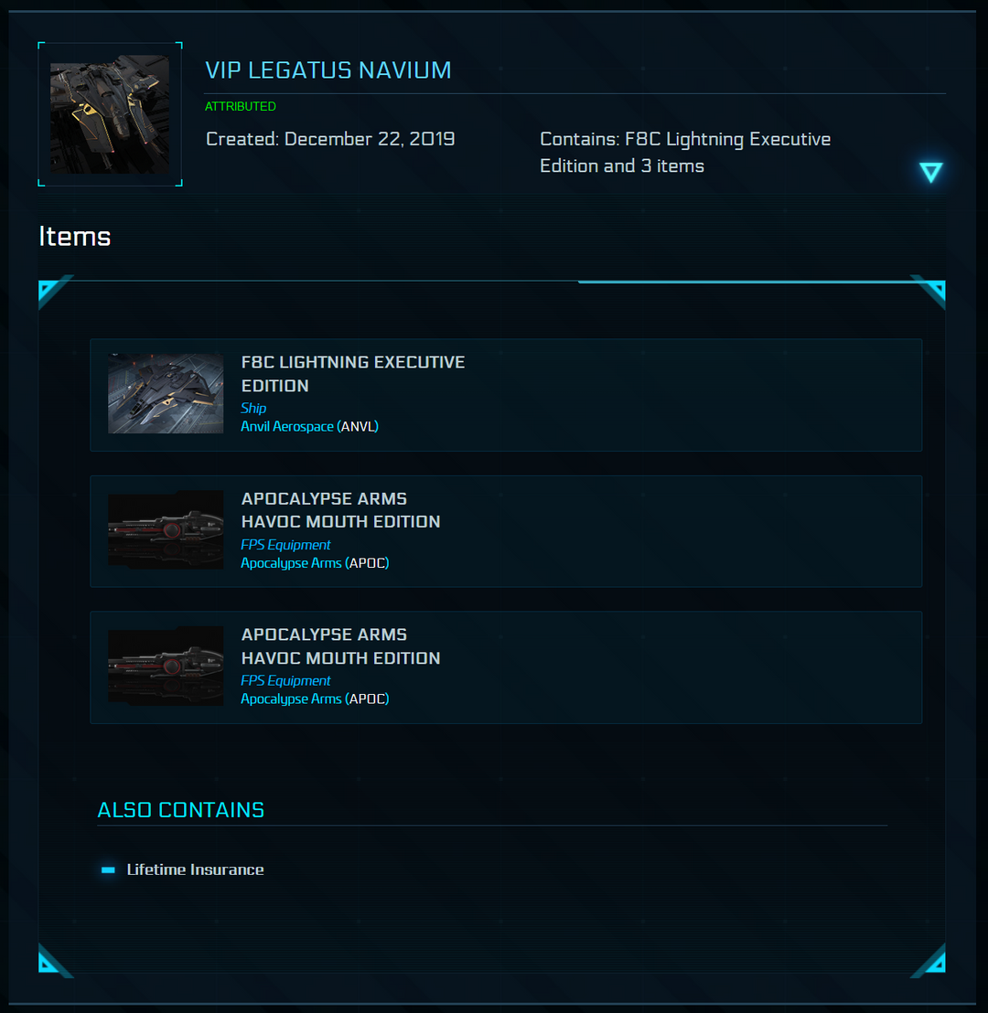 F8C Lightning Executive Edition Legatus Reward