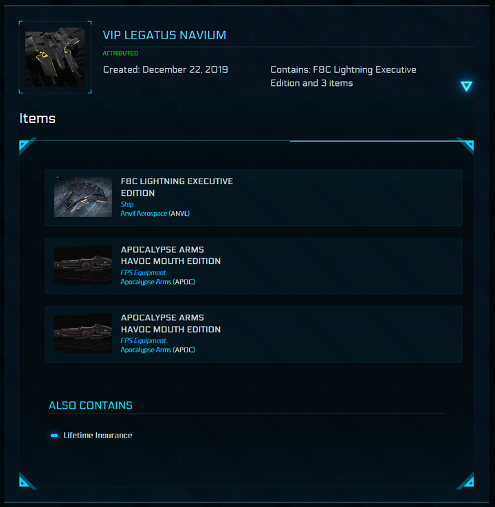 F8C Lightning Executive Edition Legatus Reward