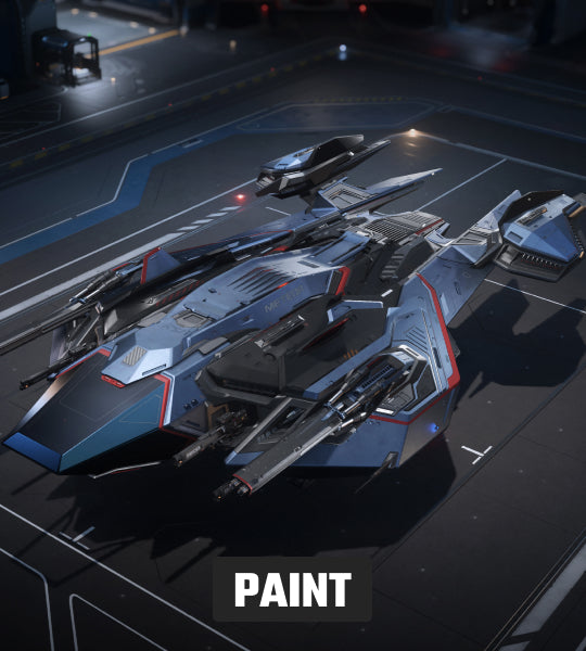 The dark blue, black, and red livery for the RSI Meteor used by ace pilot Disco in the classic children's cartoon Rory Nova. Whether you turn into the 'dynamic, instinctive spacecraft operator' that inspired the livery's name is up to you.
