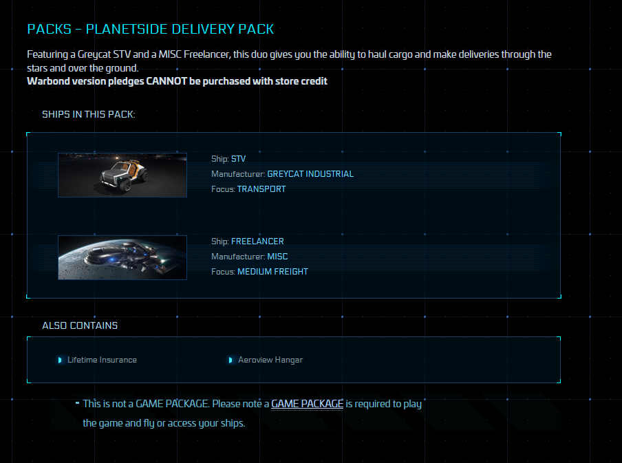 Planetside Delivery Pack (Freelancer + STV) - LTI