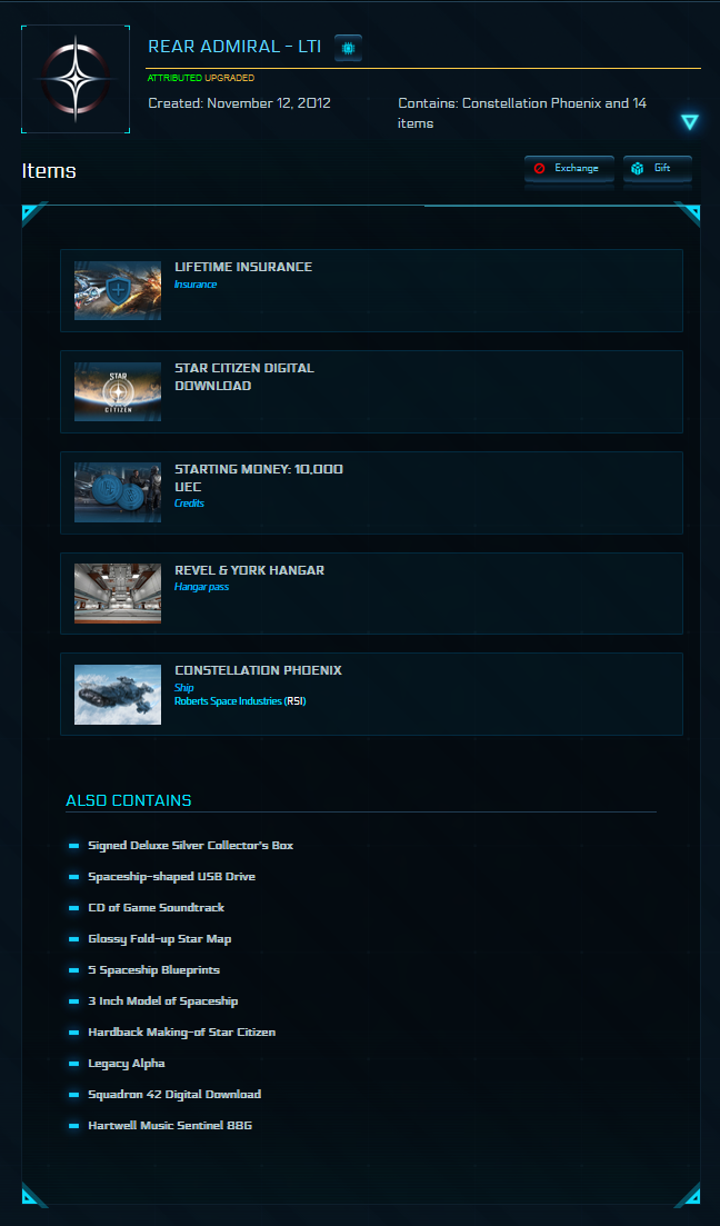 Rear Admiral + Phoenix Upgrade (SIGNED Physical Collectors Edition) - LTI