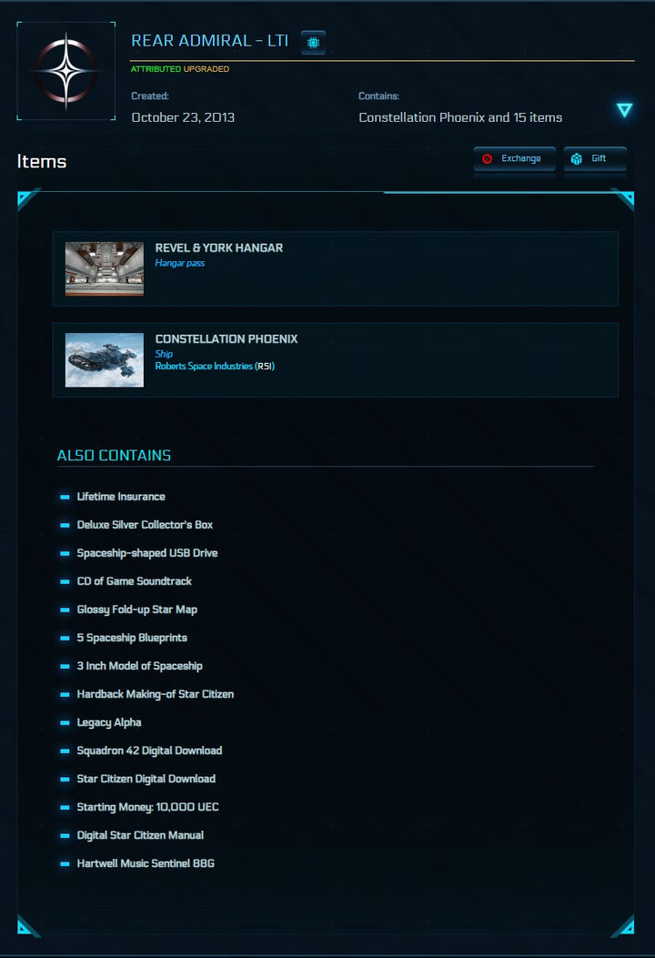 Rear Admiral + Phoenix Upgrade (Physical Collectors Edition) - LTI