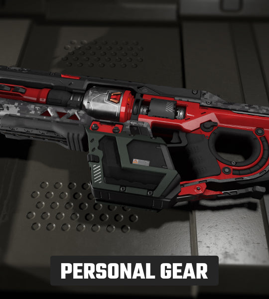 Klaus & Werner has created an iconic weapon with tried-and-true Demeco laser LMG. Used extensively in military engagements, this short-to-mid-range infantry favorite has been constructed with stability and accuracy at the forefront. The “Red Alert” edition mixes grey and a vibrant red for a bold and dynamic design.