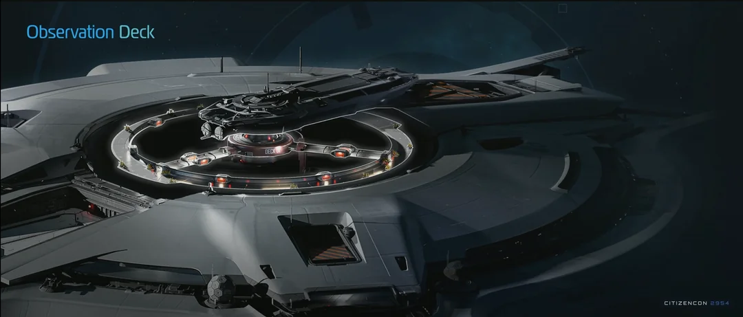 An exterior cutaway showing the observation ring beneath the bridge.