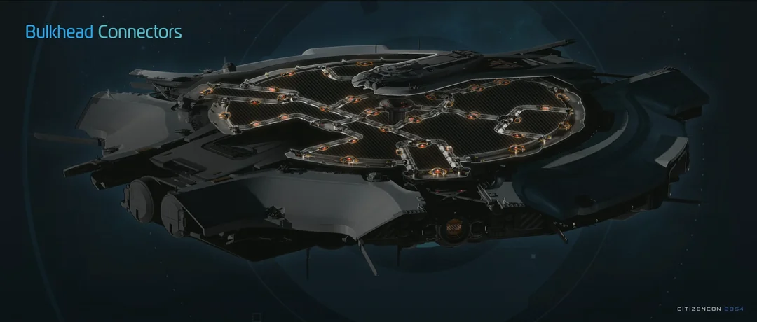 Interior layout showing bulkhead connections around the station core.